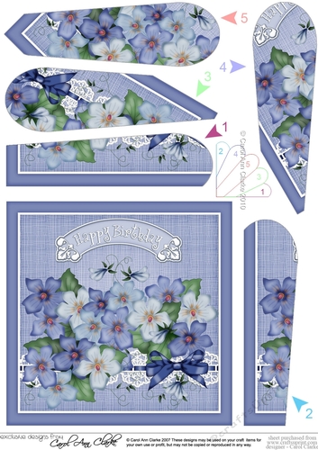 Pretty Violas and Lace Birthday Fan Pyramage Topper