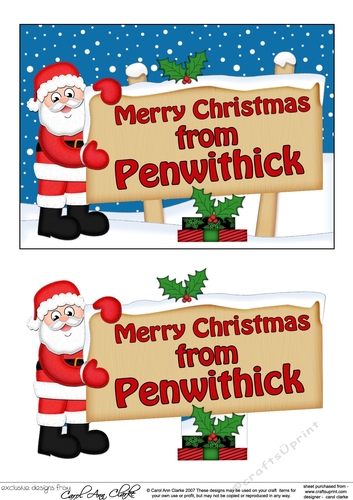 5x7 Merry Christmas from PENWITHICK Signpost Easicut decoupage