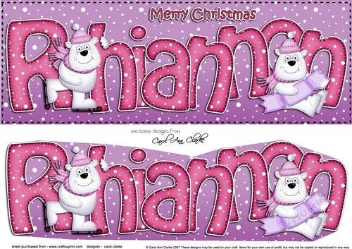 Large DL Merry Christmas RHIANNON 3D decoupage 
