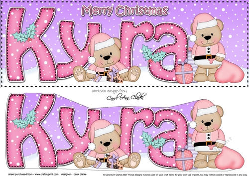 Large DL Merry Christmas KYRA 3D decoupage 
