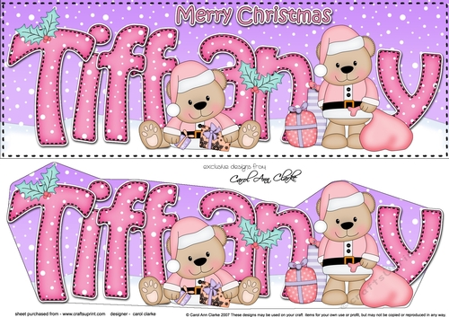 Large DL Merry Christmas TIFFANY 3D decoupage 