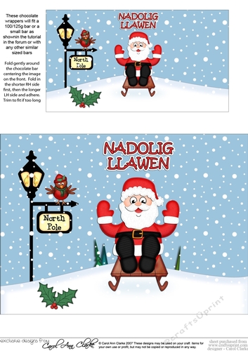Merry Christmas Chocolate Wrapper NADOLIG LLAWEN