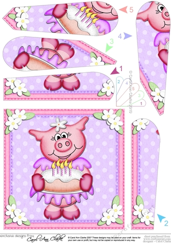 Zoe & Isa Piggy has a Birthday Cake Fan Pyramage Topper