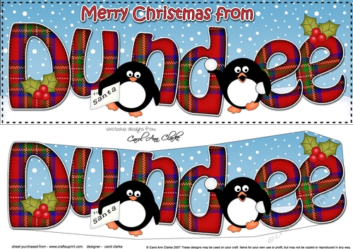 Large DL Merry Christmas from DUNDEE 3D decoupage 
