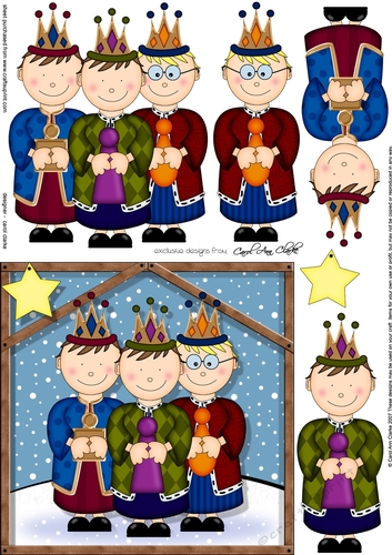 The Christmas Story We Three Kings quick card and 3D decoupage