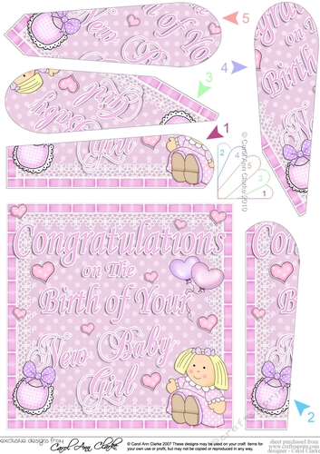 New Baby Girl Fan Pyramage Topper