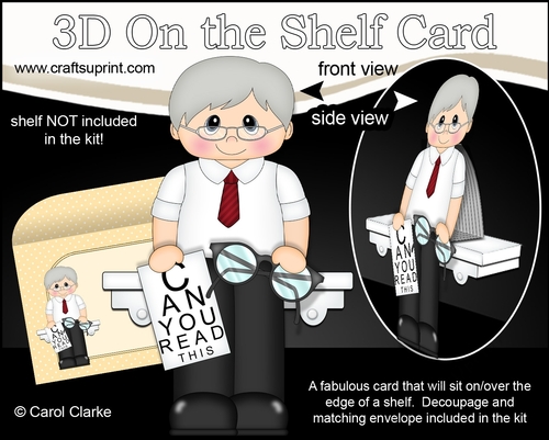 3D On the Shelf Card Kit - Little EyeZone Optician or Optical Assistant Ruben