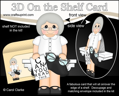 3D On the Shelf Card Kit - Little EyeZone Optician or Optical Assistant Gwenn