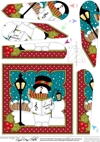 Christmas Snowman Rio goes Carol Singing Fan Pyramage Topper