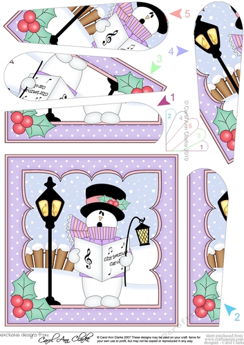 Christmas Snowman Rio goes Carol Singing Fan Pyramage Topper