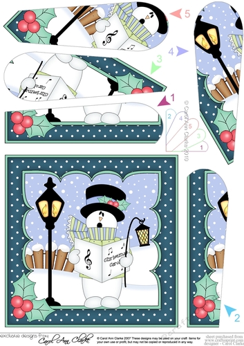Christmas Snowman Rio goes Carol Singing Fan Pyramage Topper