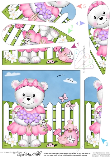 Teddy Tess has some Pretty Flowers Fan Pyramage Topper