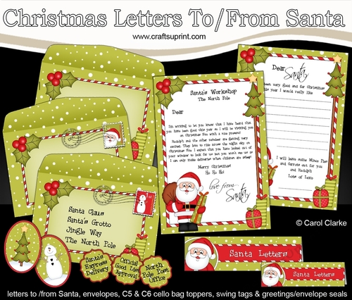Xmas Santa has a sack of presents Letter to and from Santa
