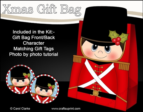 3D Little Christmas Toy Soldier Gift Bag Mini Kit