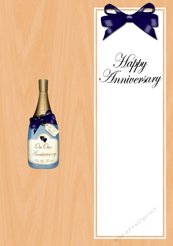 Large DL Husband Our Wedding Anniversary Champers in a Box insert