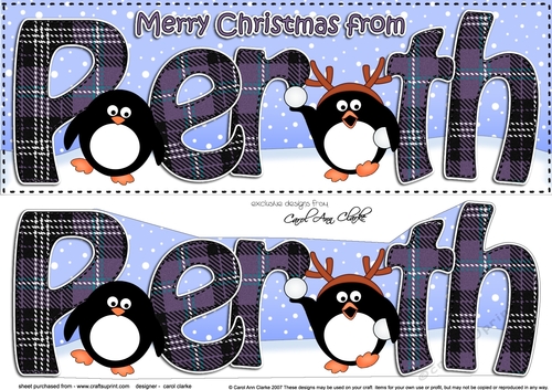 Large DL Merry Christmas from PERTH 3D decoupage 