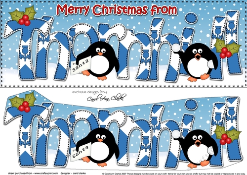 Large DL Merry Christmas from THORNHILL 3D decoupage 
