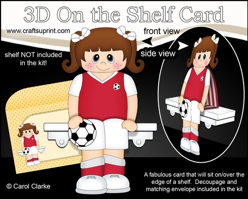 3D On the Shelf Card Kit - Little Footballer Adina