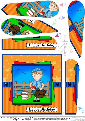 Boyz Birthday Schoolboy Zeke Fan Pyramage Topper