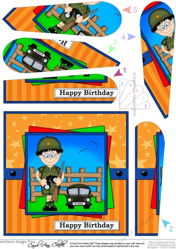 Boyz Birthday General Gazza Fan Pyramage Topper