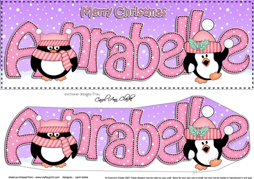 Large DL Merry Christmas ANNABELLE 3D decoupage 