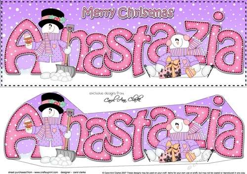 Large DL Merry Christmas ANASTAZIA 3D decoupage 