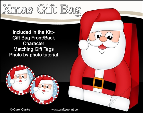 3D Christmas Santa Claus Gift Bag Mini Kit
