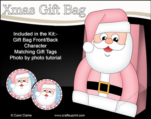 3D Christmas Santa Claus Gift Bag Mini Kit