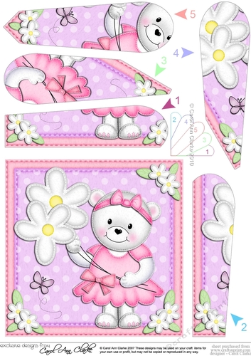 Teddy Tess has Pretty Flowers Fan Pyramage Topper