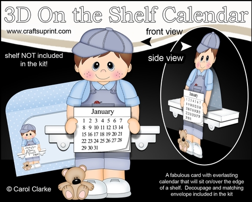 3D On the Shelf Everlasting Calendar Kit - Little Toddler Kian