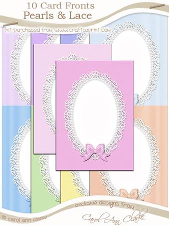 A5 Pearls and Lace Card Fronts Kit