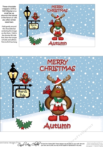 Merry Christmas Chocolate Wrapper AUTUMN