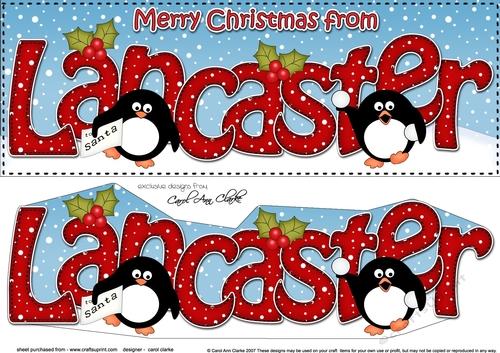 Large DL Merry Christmas from LANCASTER 3D decoupage 