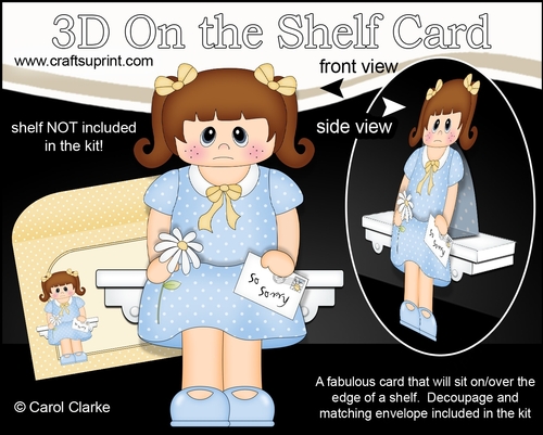 3D On the Shelf Card Kit - Brittany is very Sorry, Sympathy, Belated Birthday