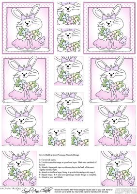 Little Girl Bunny Pyramage Sheet