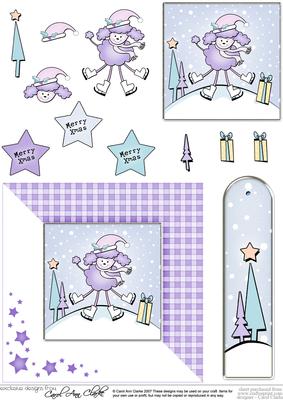 Cute Xmas Poodle Quick Card with 3D Decoupage