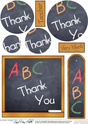 Thank You!! Blackboard Quick Card with Circle Pyramage