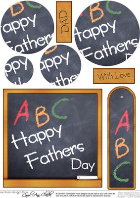 Fathers Day!! Blackboard Quick Card with Circle Pyramage