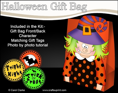3D Halloween Winnie Witch Gift Bag Mini Kit