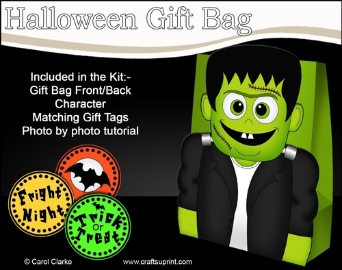 3D Halloween Monster Frankie Gift Bag Mini Kit