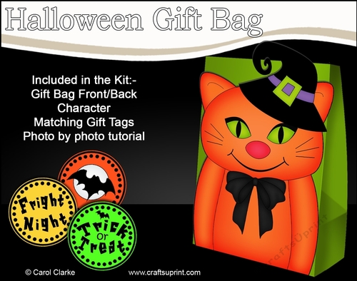 3D Halloween Cat Cinnamon Gift Bag Mini Kit