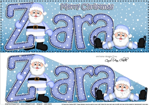 Large DL Merry Christmas ZARA 3D decoupage 