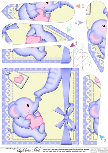 Lola and Baby Lil Elephants Fan Pyramage Topper