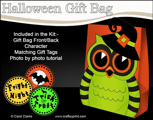 3D Halloween Owlbert Owl Gift Bag Mini Kit