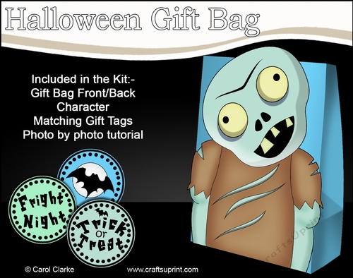 3D Halloween Zombie Scream Gift Bag Mini Kit