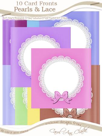 Square Pearls and Lace Card Fronts Kit