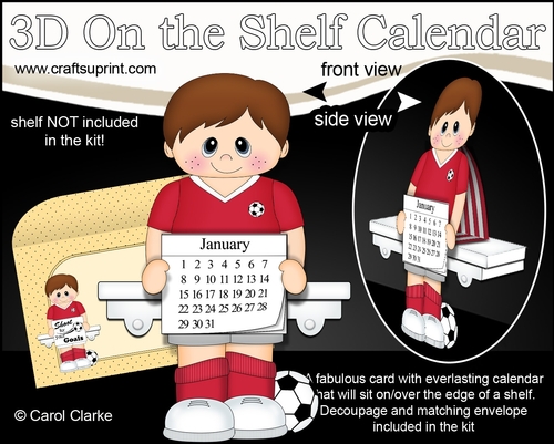 3D On the Shelf Everlasting Calendar Kit - Little Footballer Valentin