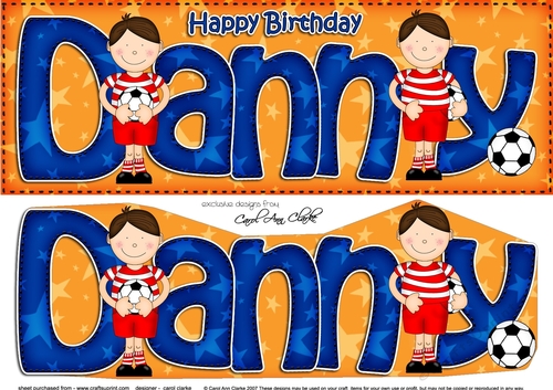 Large DL Birthday DANNY 3D decoupage
