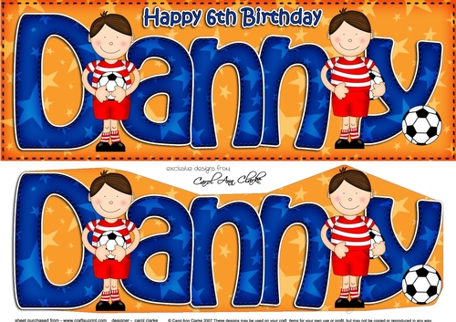 Large DL 6th Birthday DANNY 3D decoupage