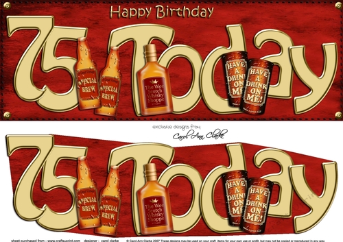 Large DL 75th Birthday 3D decoupage